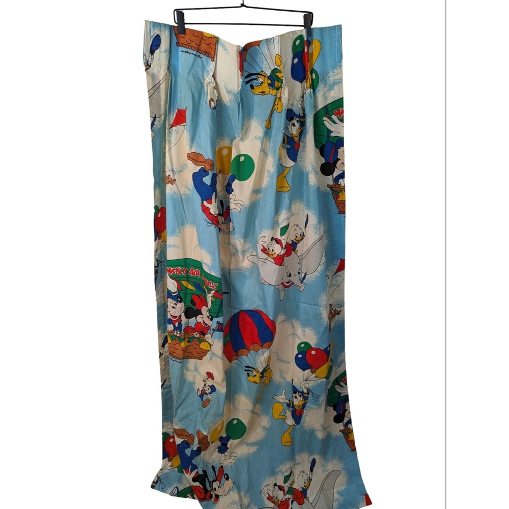 Vtg Mickey Air Mobile Single Curtain 23x63 DISNEY BEDROOM LINENS NURSERY KIDS